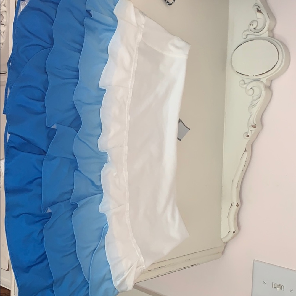 Blue and white nike tennis skirt